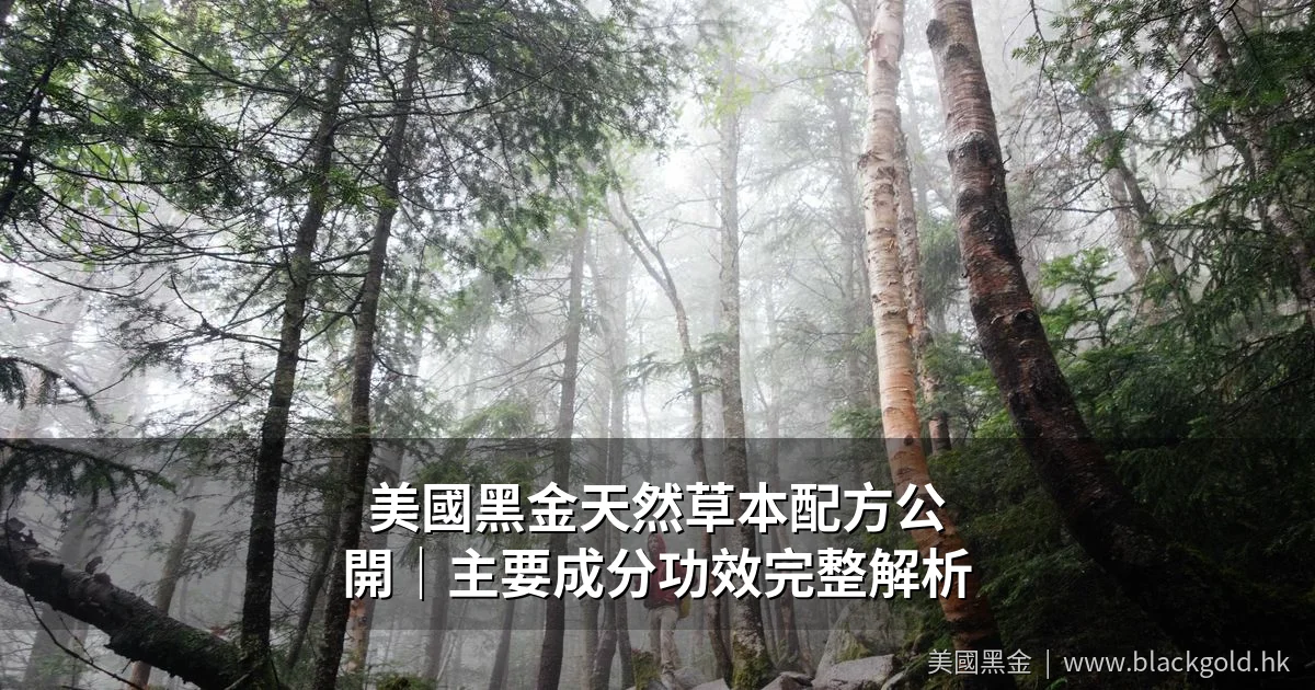 美國黑金天然草本配方公開｜主要成分功效完整解析